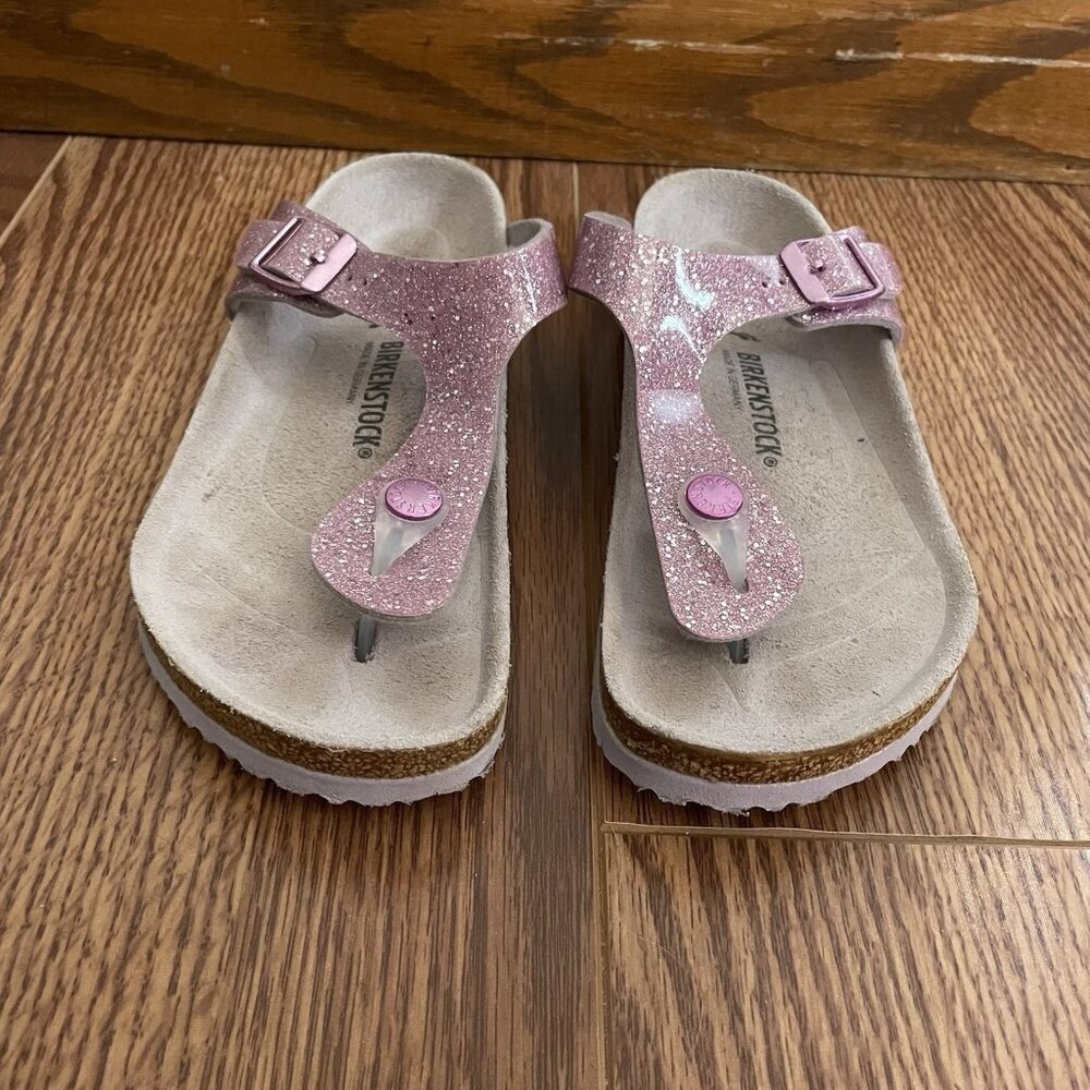 Birkenstock Youth Girls Size 34 US 3 Pink Cosmic Sparkle Old Rose Gizeh Sandals - Picture 4 of 11